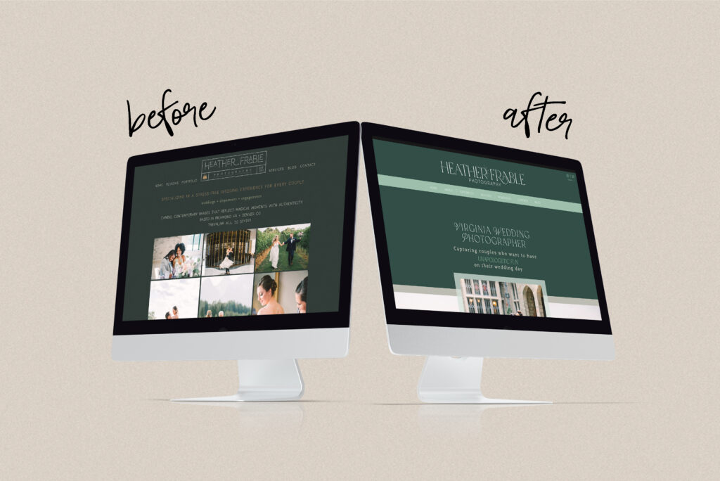 website design before and after