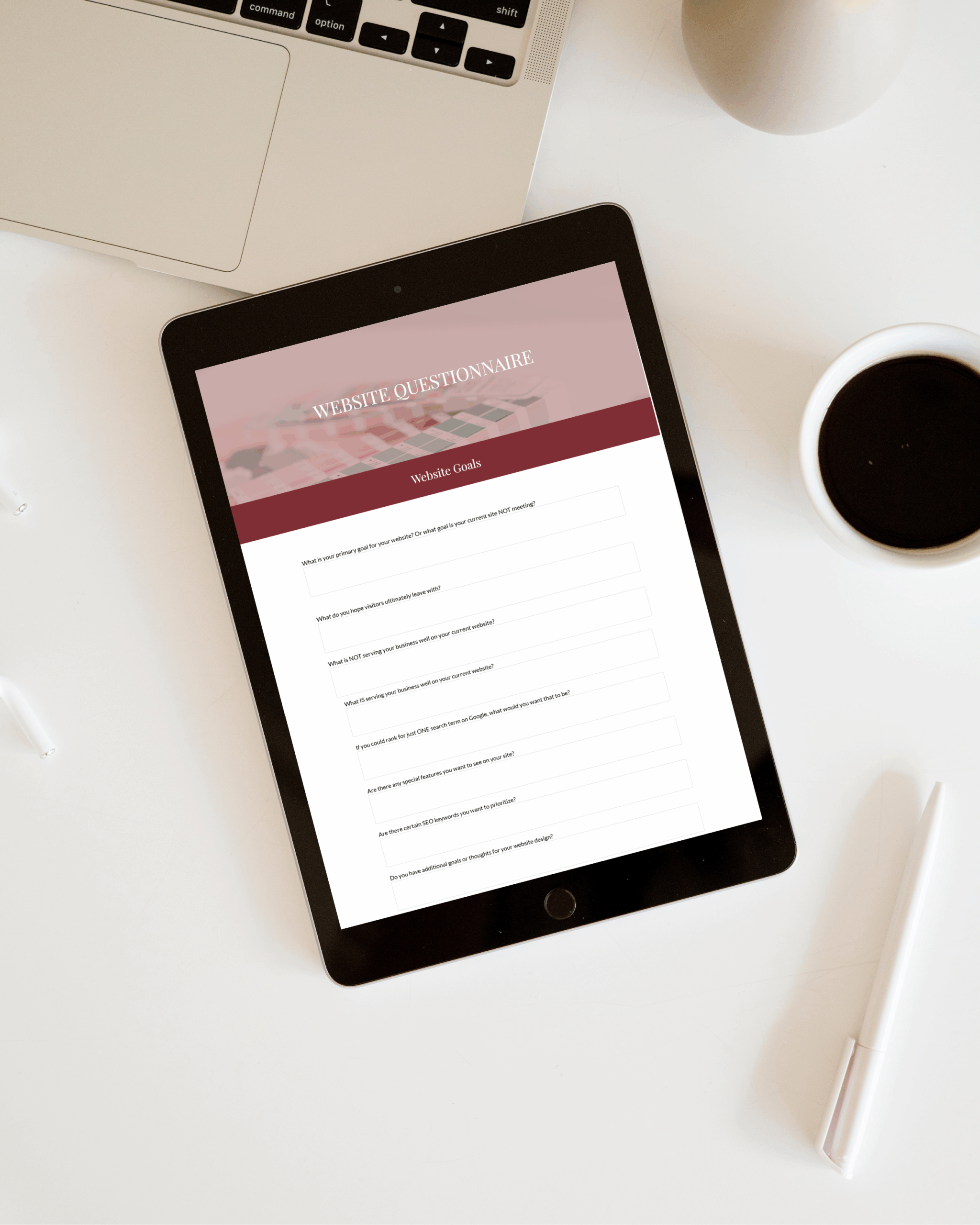Website Questionnaire on iPad